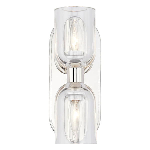 Muse 11" Two-Light Wall Light, Clear Crystal/Polished Nickel