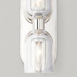 Muse 11" Two-Light Wall Light, Clear Crystal/Polished Nickel