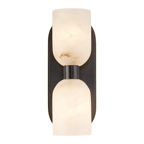 Muse 11" Two-Light Wall Light, Urban Bronze/Alabaster
