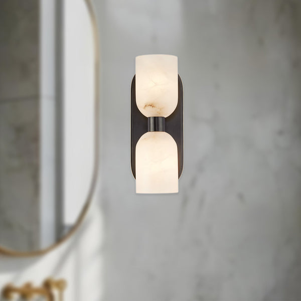 Muse 11" Two-Light Wall Light, Urban Bronze/Alabaster