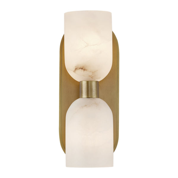 Muse 11" Two-Light Wall Light, Vintage Brass/Alabaster