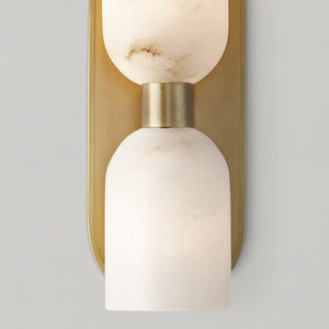 Muse 11" Two-Light Wall Light, Vintage Brass/Alabaster