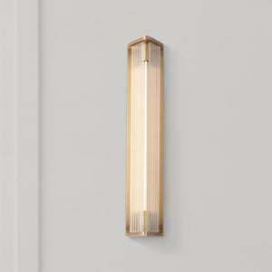 Kepler 23" LED Wall/Vanity Light, Ribbed Glass/Vintage Brass