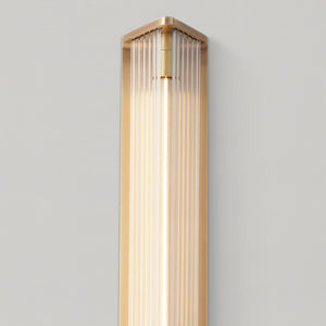 Kepler 23" LED Wall/Vanity Light, Ribbed Glass/Vintage Brass