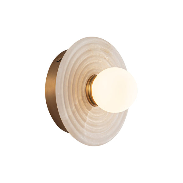 Manzanita 6" LED Wall/Vanity Light, Vintage Brass/Alabaster