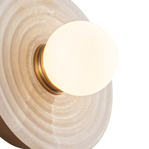 Manzanita 6" LED Wall/Vanity Light, Vintage Brass/Alabaster