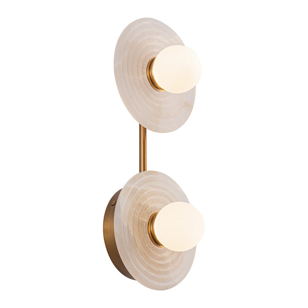 Manzanita 14" LED Wall/Vanity Light, Vintage Brass/Alabaster