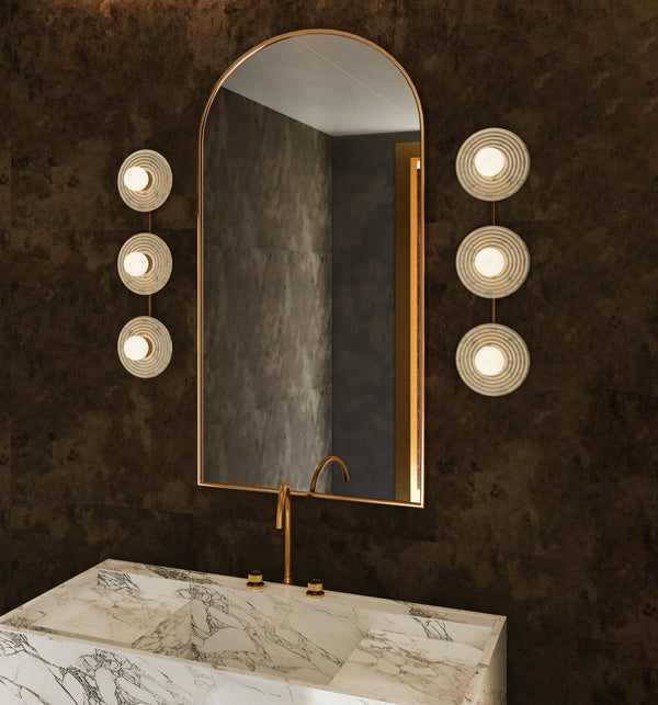 Manzanita 22" LED Wall/Vanity Light, Vintage Brass/Alabaster