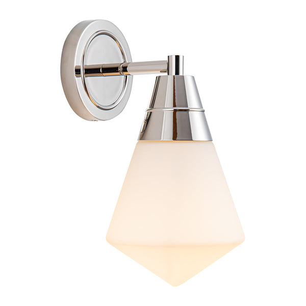 Thatchford 6" One-Light Wall/Vanity Light, Polished Nickel/Opal Matte Glass