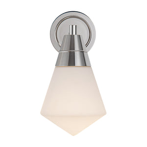 Thatchford 6" One-Light Wall/Vanity Light, Polished Nickel/Opal Matte Glass