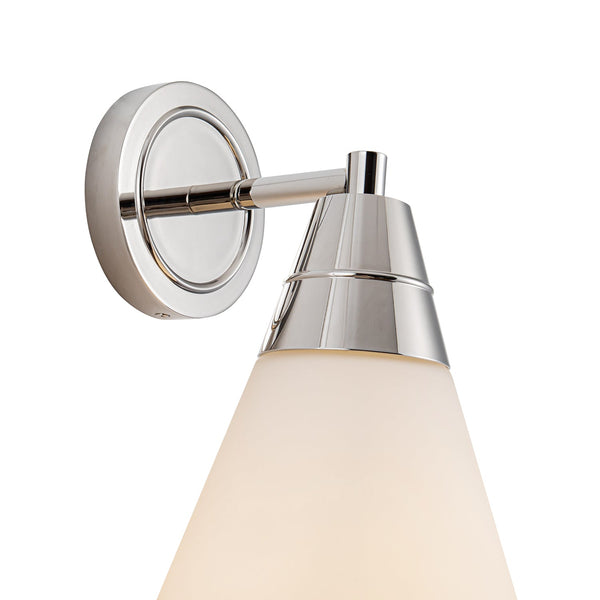 Thatchford 6" One-Light Wall/Vanity Light, Polished Nickel/Opal Matte Glass