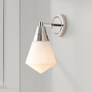 Thatchford 6" One-Light Wall/Vanity Light, Polished Nickel/Opal Matte Glass