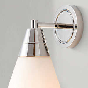 Thatchford 6" One-Light Wall/Vanity Light, Polished Nickel/Opal Matte Glass