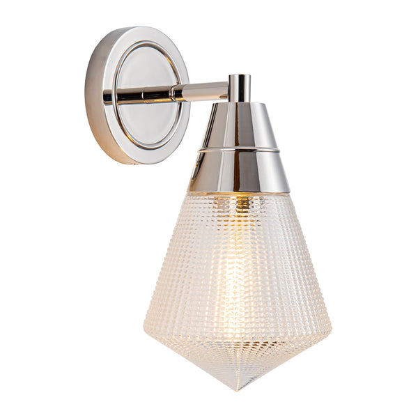 Thatchford 6" One-Light Wall/Vanity Light, Polished Nickel/Prismatic Glass