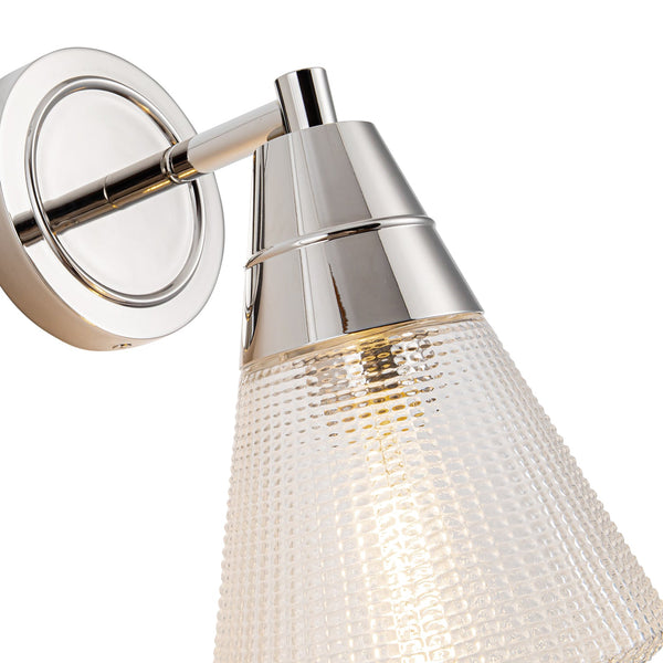 Thatchford 6" One-Light Wall/Vanity Light, Polished Nickel/Prismatic Glass