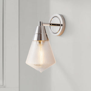 Thatchford 6" One-Light Wall/Vanity Light, Polished Nickel/Prismatic Glass