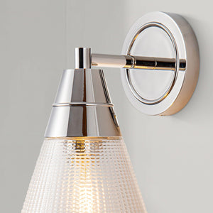 Thatchford 6" One-Light Wall/Vanity Light, Polished Nickel/Prismatic Glass