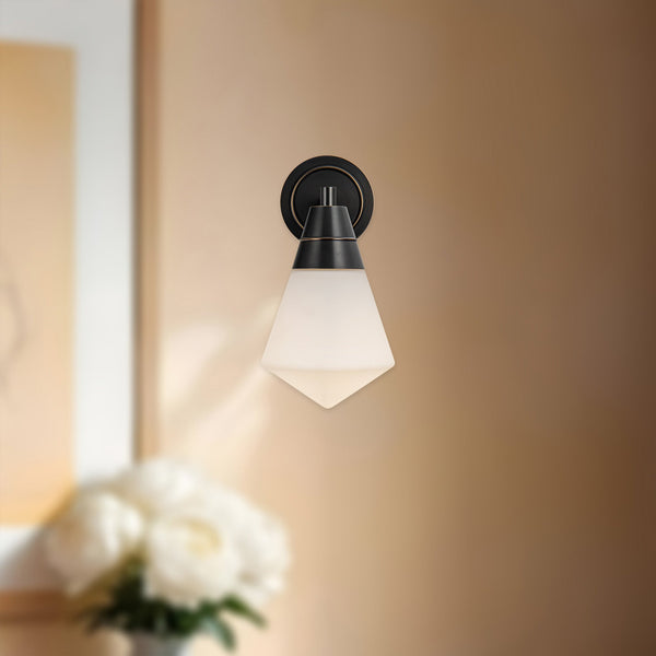 Thatchford 6" One-Light Wall/Vanity Light, Urban Bronze/Opal Matte Glass