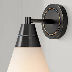 Thatchford 6" One-Light Wall/Vanity Light, Urban Bronze/Opal Matte Glass