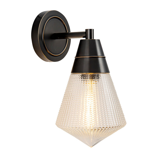 Thatchford 6" One-Light Wall/Vanity Light, Urban Bronze/Prismatic Glass