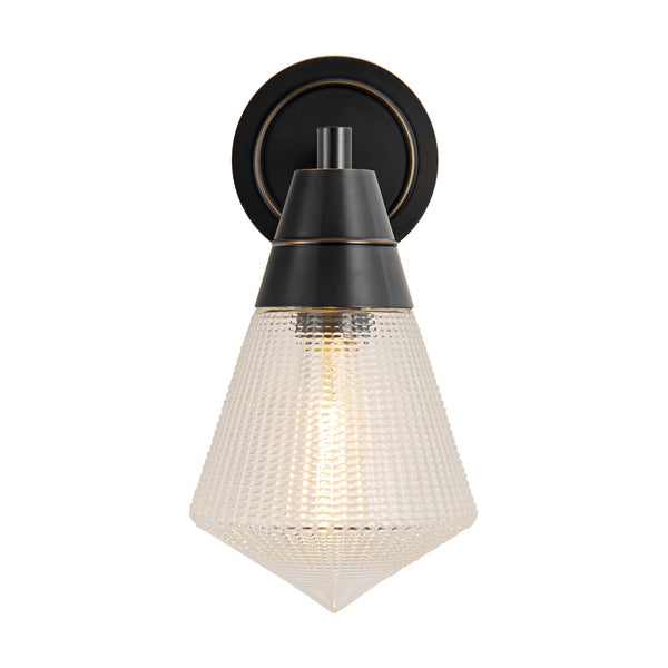 Thatchford 6" One-Light Wall/Vanity Light, Urban Bronze/Prismatic Glass