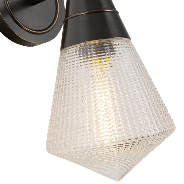 Thatchford 6" One-Light Wall/Vanity Light, Urban Bronze/Prismatic Glass