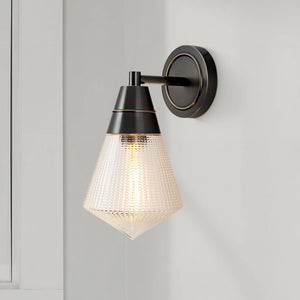 Thatchford 6" One-Light Wall/Vanity Light, Urban Bronze/Prismatic Glass