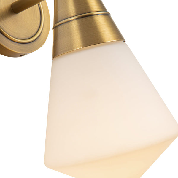 Thatchford 6" One-Light Wall/Vanity Light, Vintage Brass/Opal Matte Glass