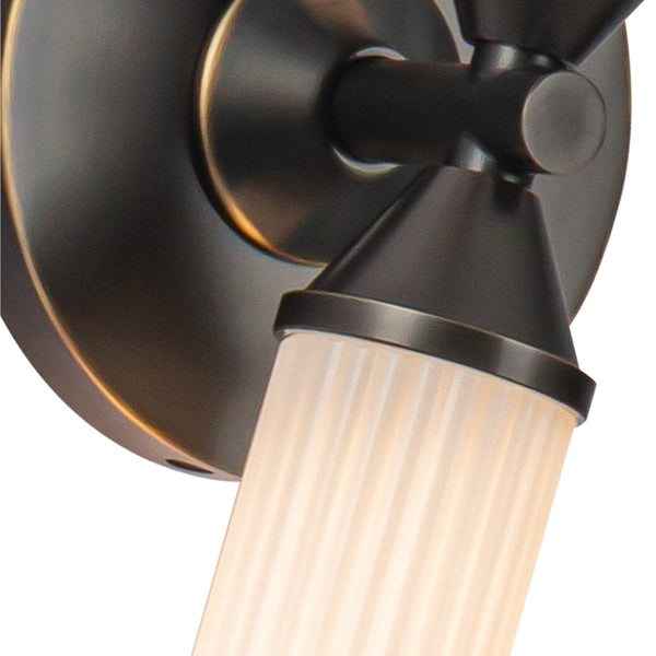 Nayler 18" LED Wall/Vanity Light, Urban Bronze/Frosted Ribbed Glass