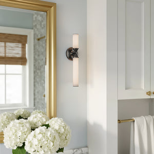 Nayler 18" LED Wall/Vanity Light, Urban Bronze/Frosted Ribbed Glass