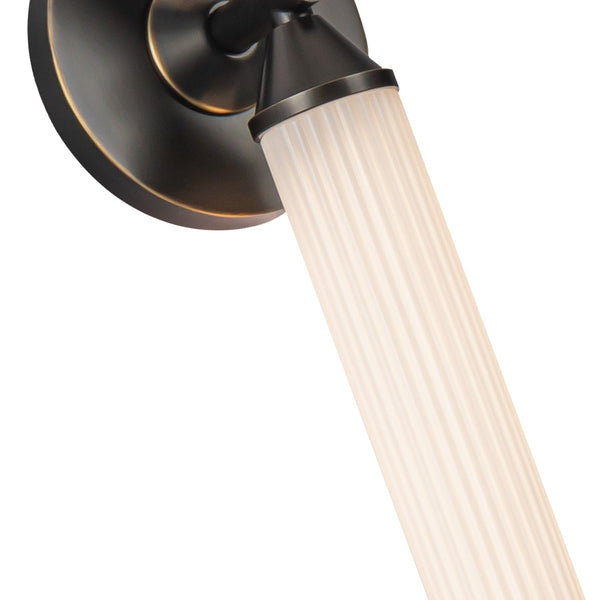 Nayler 22" LED Wall/Vanity Light, Urban Bronze/Frosted Ribbed Glass