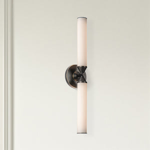 Nayler 22" LED Wall/Vanity Light, Urban Bronze/Frosted Ribbed Glass