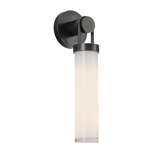 Mandelo 16" One-Light Wall/Vanity Light, Urban Bronze/Glossy Opal