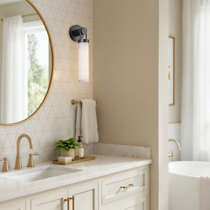 Mandelo 16" One-Light Wall/Vanity Light, Urban Bronze/Glossy Opal