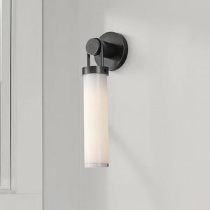 Mandelo 16" One-Light Wall/Vanity Light, Urban Bronze/Glossy Opal