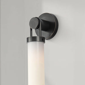 Mandelo 16" One-Light Wall/Vanity Light, Urban Bronze/Glossy Opal