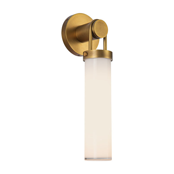 Mandelo 16" One-Light Wall/Vanity Light, Vintage Brass/Glossy Opal