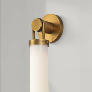 Mandelo 16" One-Light Wall/Vanity Light, Vintage Brass/Glossy Opal