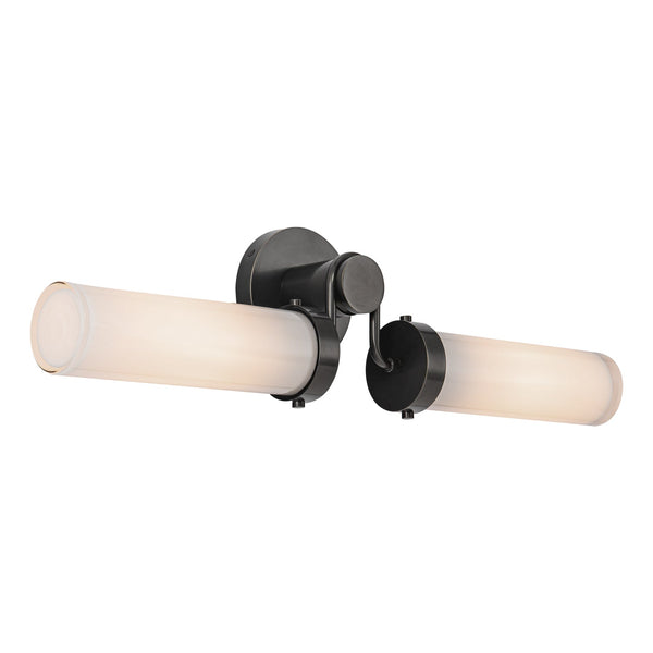 Mandelo Twin 23" Two-Light Wall/Vanity Light, Urban Bronze/Glossy Opal