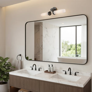 Mandelo Twin 23" Two-Light Wall/Vanity Light, Urban Bronze/Glossy Opal