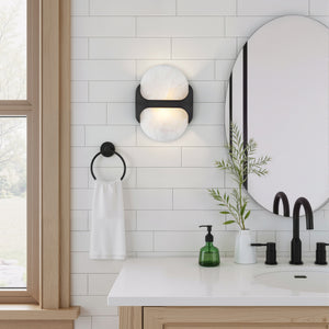Aldrin 9" Wall/Vanity Light, Urban Bronze/Alabaster