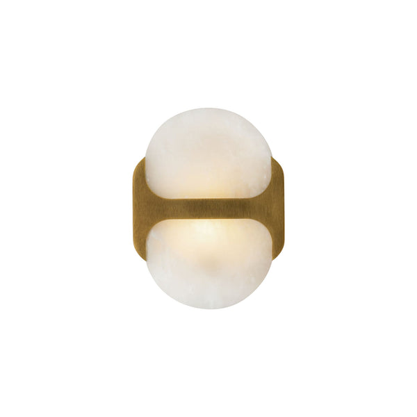 Aldrin 9" Wall/Vanity Light, Vintage Brass/Alabaster