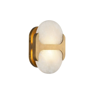Aldrin 9" Wall/Vanity Light, Vintage Brass/Alabaster