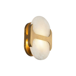 Aldrin 9" Wall/Vanity Light, Vintage Brass/Alabaster