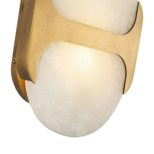Aldrin 9" Wall/Vanity Light, Vintage Brass/Alabaster