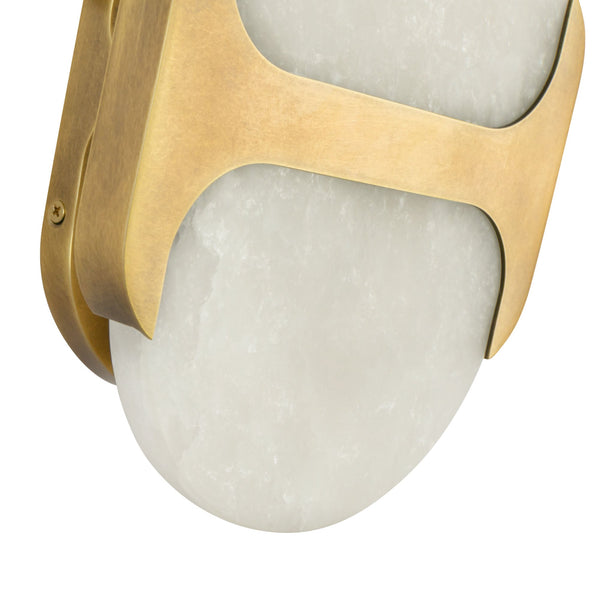 Aldrin 9" Wall/Vanity Light, Vintage Brass/Alabaster