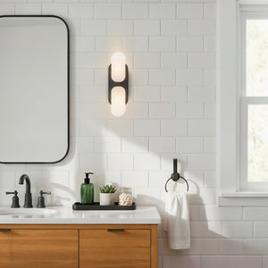 Aldrin 14" Wall/Vanity Light, Urban Bronze/Alabaster