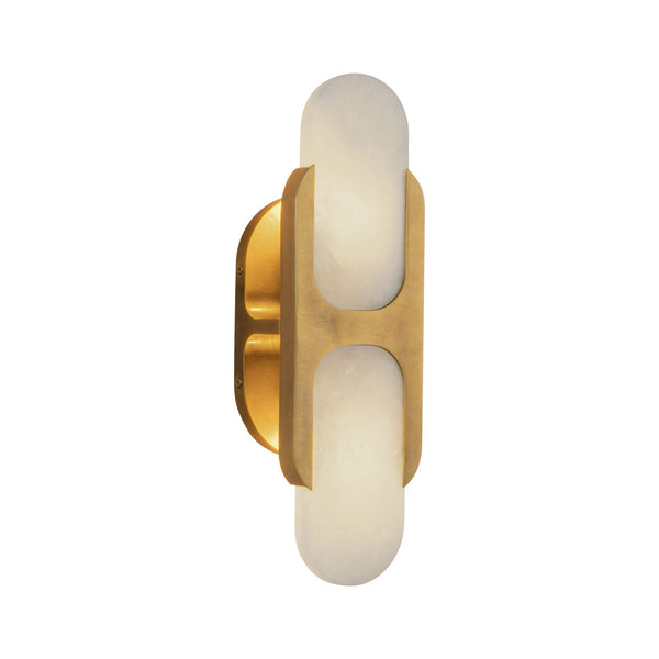 Aldrin 14" Wall/Vanity Light, Vintage Brass/Alabaster