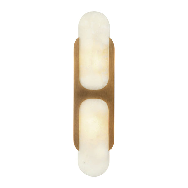 Aldrin 17" Wall/Vanity Light, Vintage Brass/Alabaster
