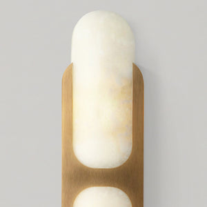 Aldrin 17" Wall/Vanity Light, Vintage Brass/Alabaster